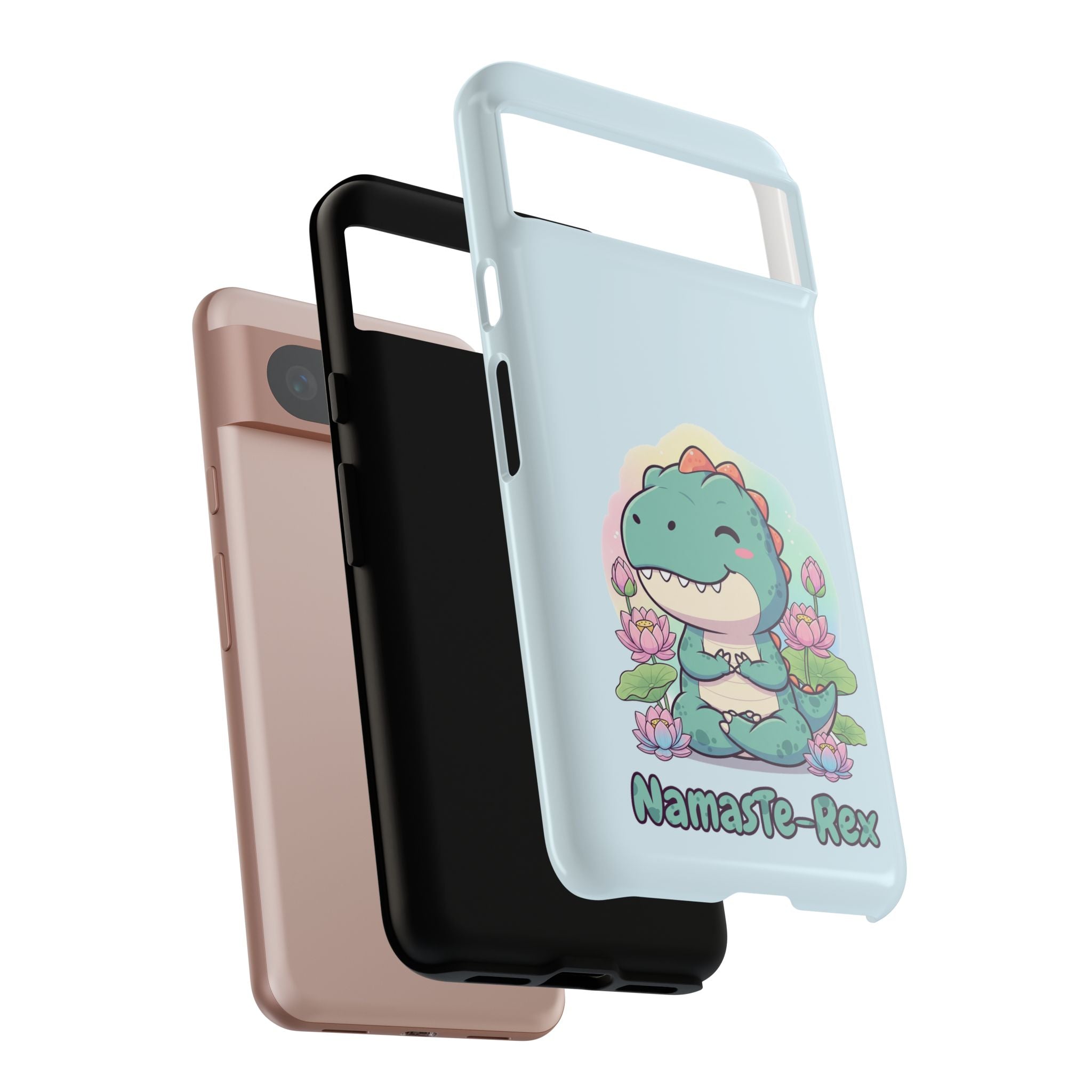 NamasTe-Rex Meditating Dinosaur Phone Case - Funny Yoga T-Rex Mobile Cover | Zen Tech Gift - Atlas Briefly