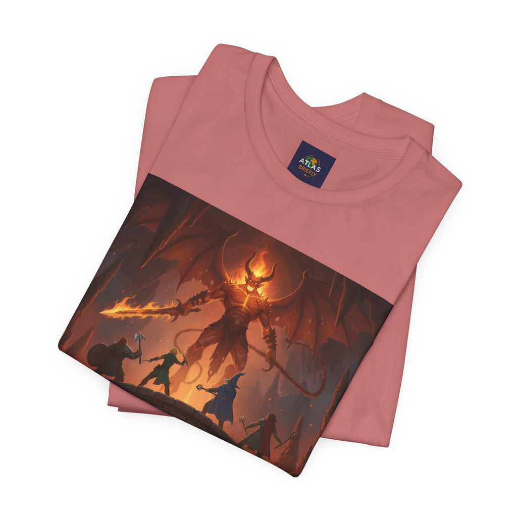 D&D Fantasy T-Shirt - Roll a Natural 20 Dungeon Master RPG Unisex Tee - Atlas Briefly