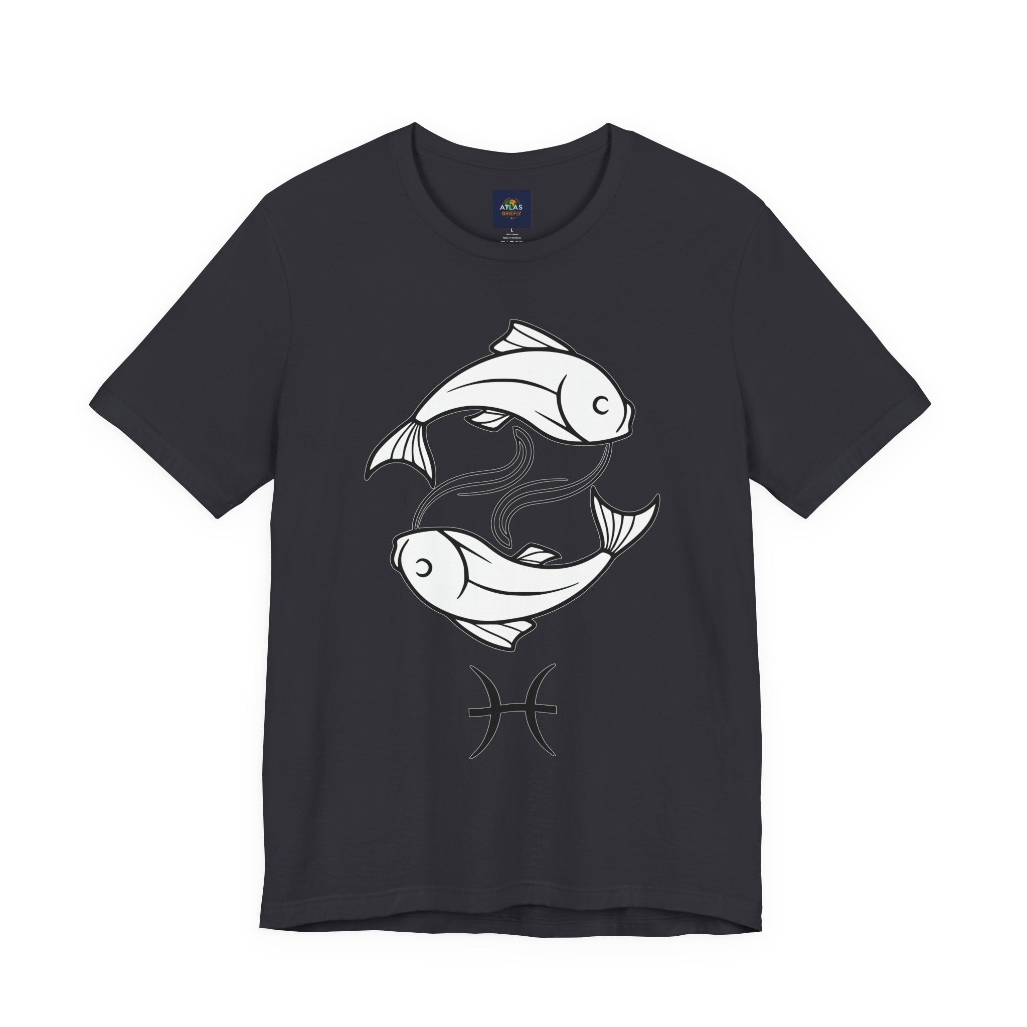 Pisces Zodiac T-shirt - Minimalist Black and White Unisex Tee