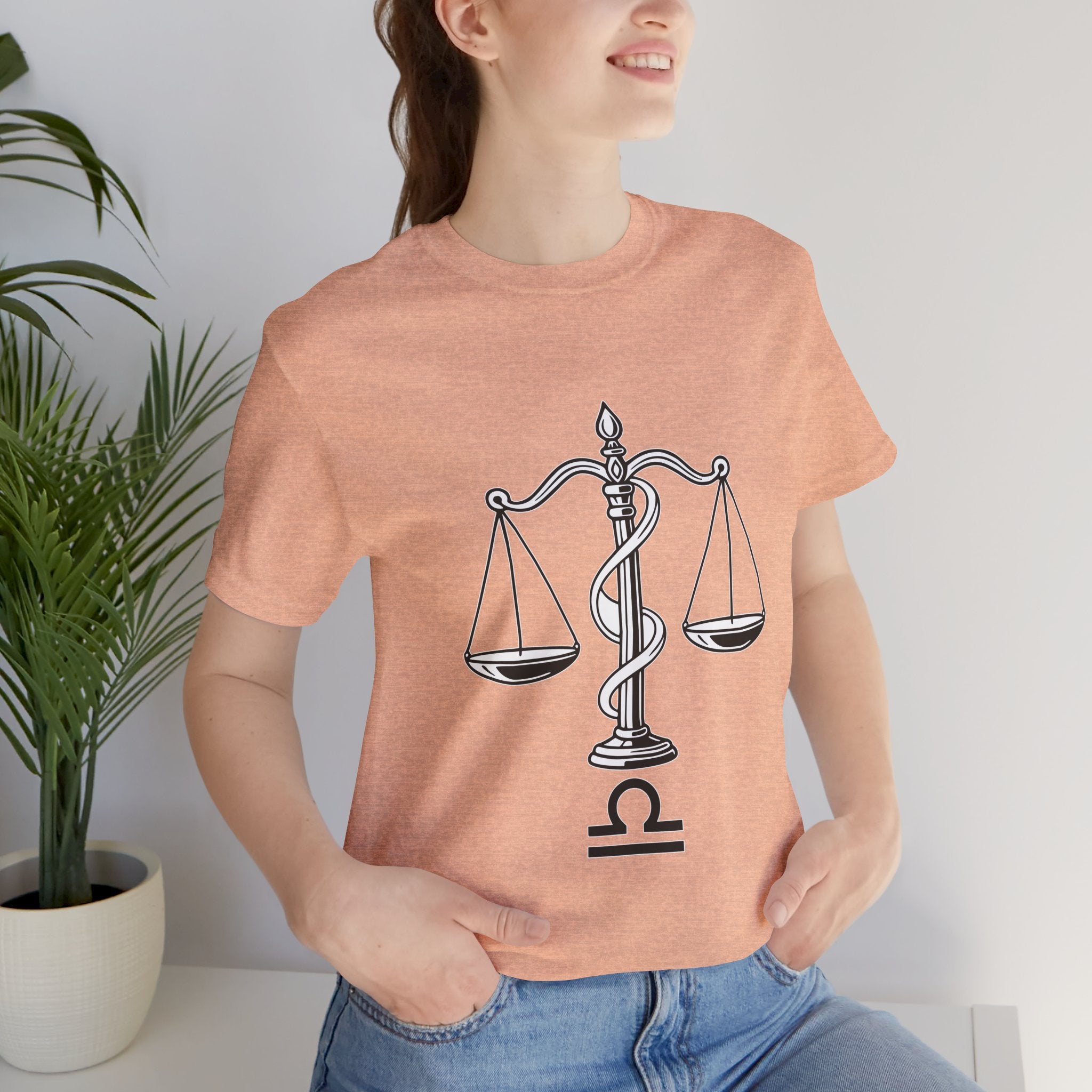 Libra Zodiac Tee - Stylish Unisex Minimalist Black and White Design