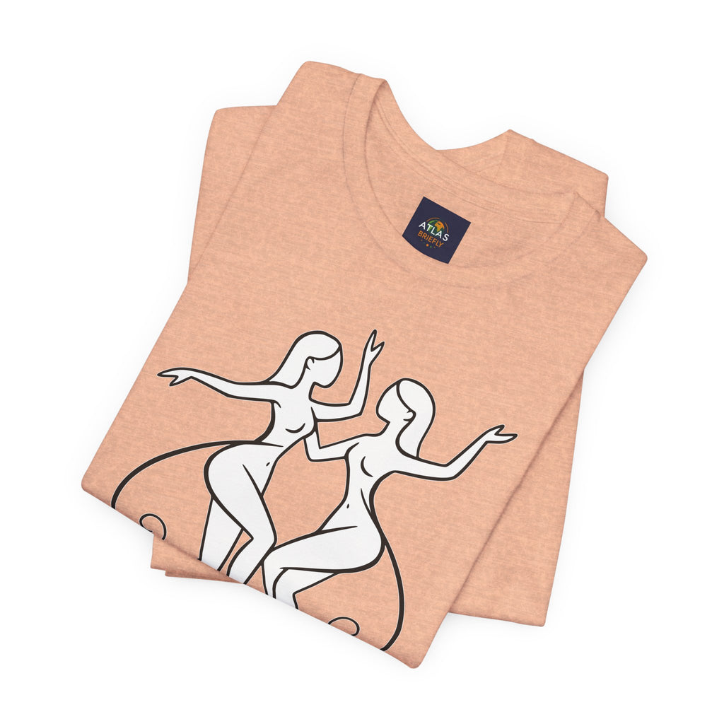 Gemini Zodiac Tee - Minimalistic Black and White Unisex Design