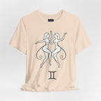 Gemini Zodiac Tee - Minimalistic Black and White Unisex Design
