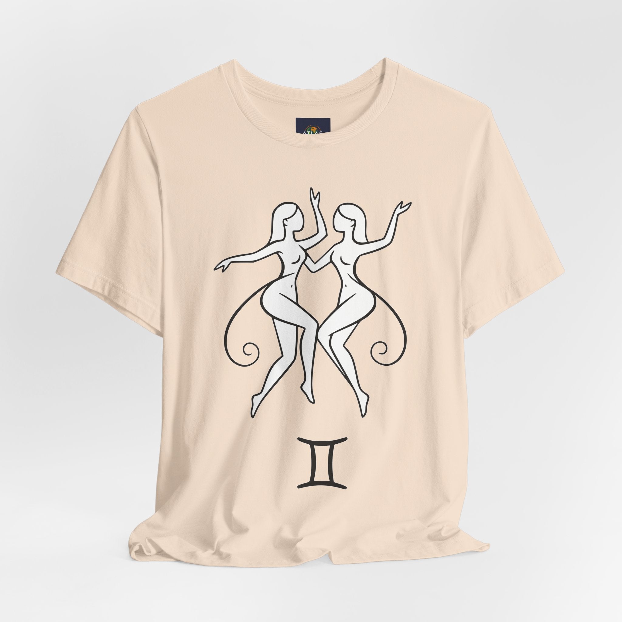 Gemini Zodiac Tee - Minimalistic Black and White Unisex Design