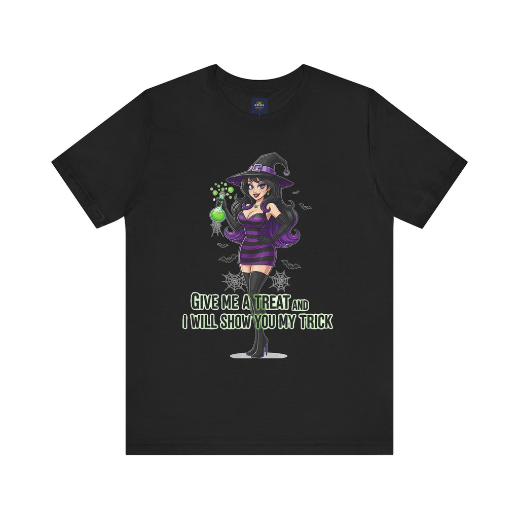 Sexy Witch Halloween T-Shirt - Flirty Witch Costume Tee | Trick or Treat Halloween Shirt - Atlas Briefly
