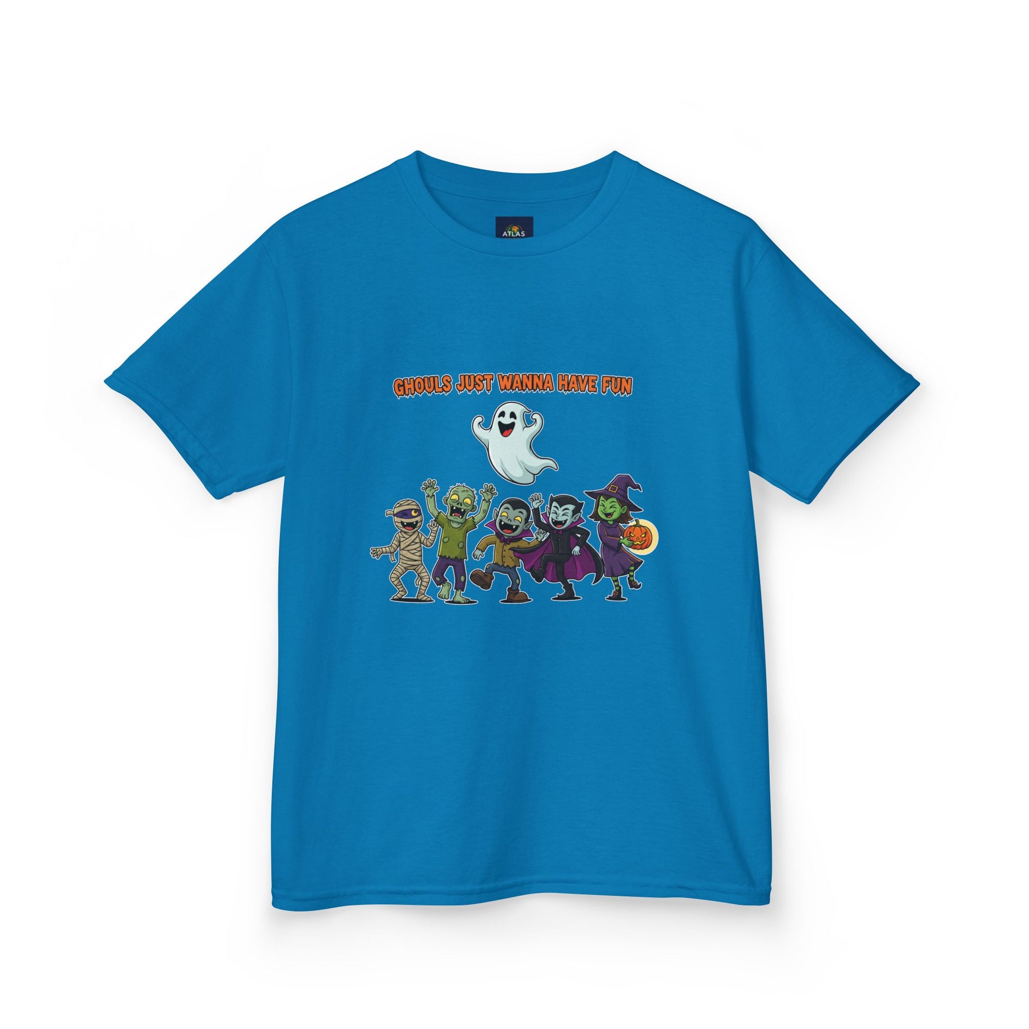 Ghouls Just Wanna Have Fun Kids Halloween T-Shirt | Funny Ghost Mummy Zombie Vampire Witch Shirt for Boys & Girls Trick or Treat Tee - Atlas Briefly