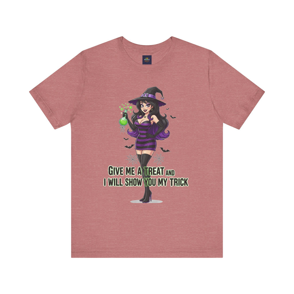 Sexy Witch Halloween T-Shirt - Flirty Witch Costume Tee | Trick or Treat Halloween Shirt - Atlas Briefly