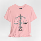 Libra Zodiac Tee - Stylish Unisex Minimalist Black and White Design
