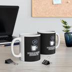 Powered by Caffeine Mug - Minimalist Black Coffee Cup for Coffee Lovers