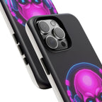 Neon Skull Synthwave Phone Case - Retro 80s Cyberpunk Mobile Cover | Vaporwave Tech Gift - Atlas Briefly
