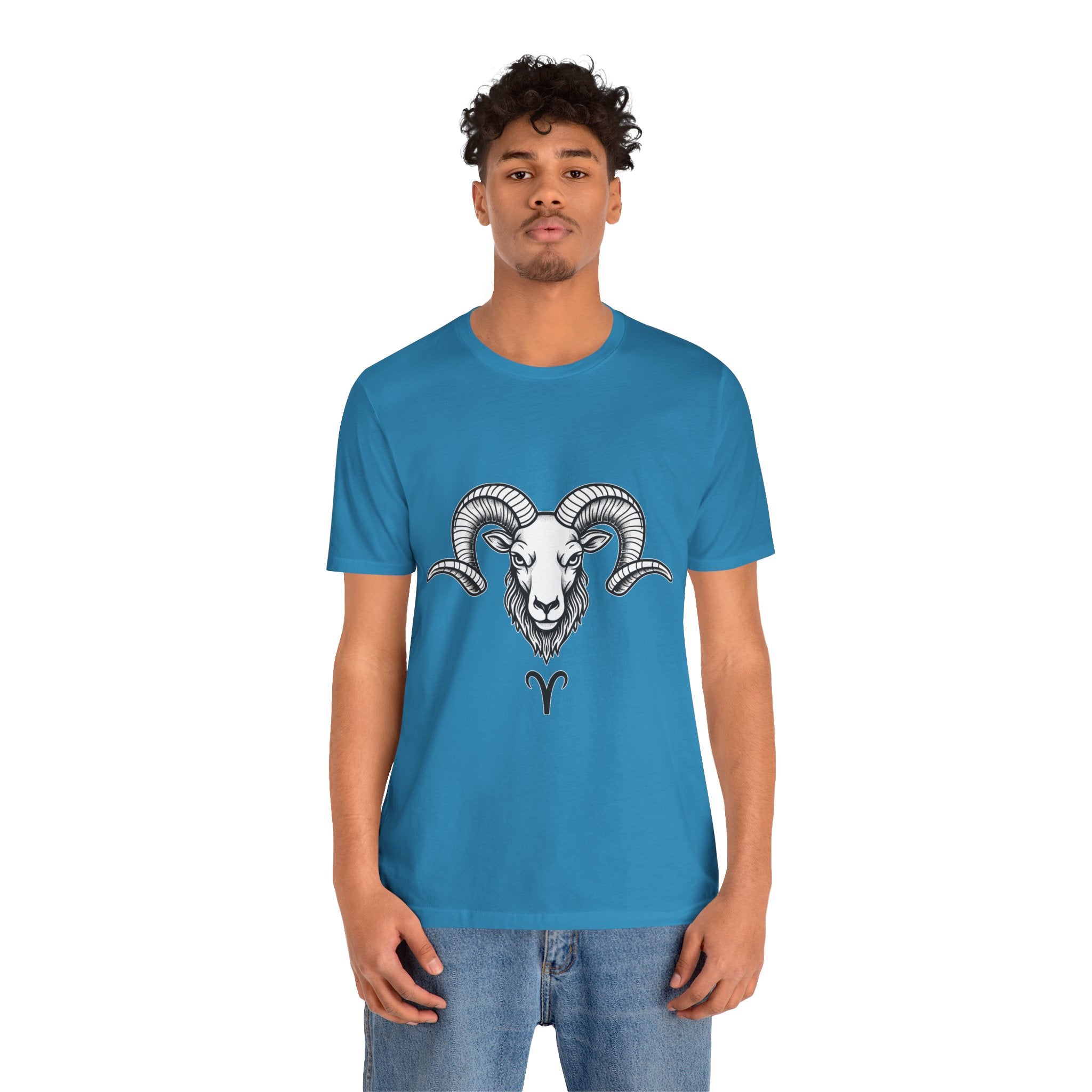 Aries Horoscope Tee - Unisex Black and White Minimal Design