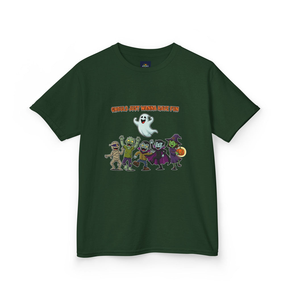 Ghouls Just Wanna Have Fun Kids Halloween T-Shirt | Funny Ghost Mummy Zombie Vampire Witch Shirt for Boys & Girls Trick or Treat Tee - Atlas Briefly