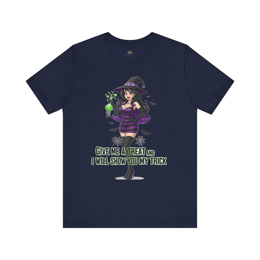 Sexy Witch Halloween T-Shirt - Flirty Witch Costume Tee | Trick or Treat Halloween Shirt - Atlas Briefly