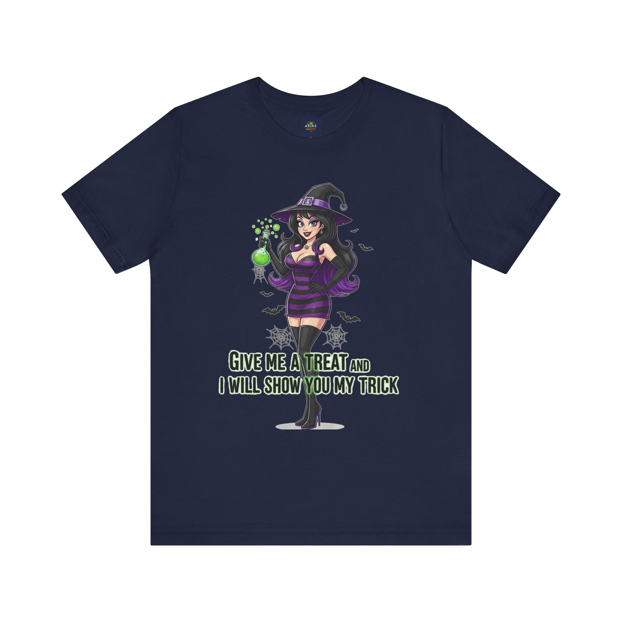 Sexy Witch Halloween T-Shirt - Flirty Witch Costume Tee | Trick or Treat Halloween Shirt - Atlas Briefly