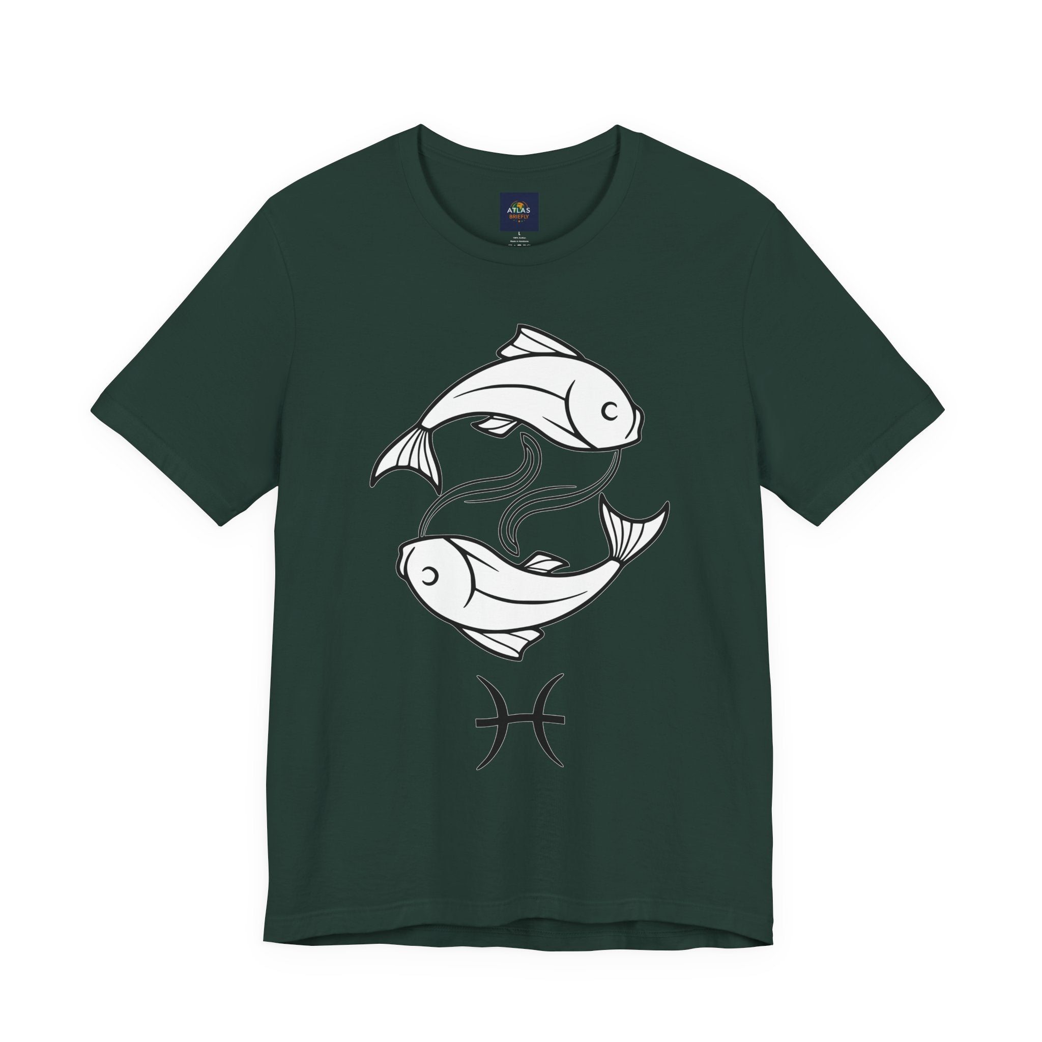 Pisces Zodiac T-shirt - Minimalist Black and White Unisex Tee