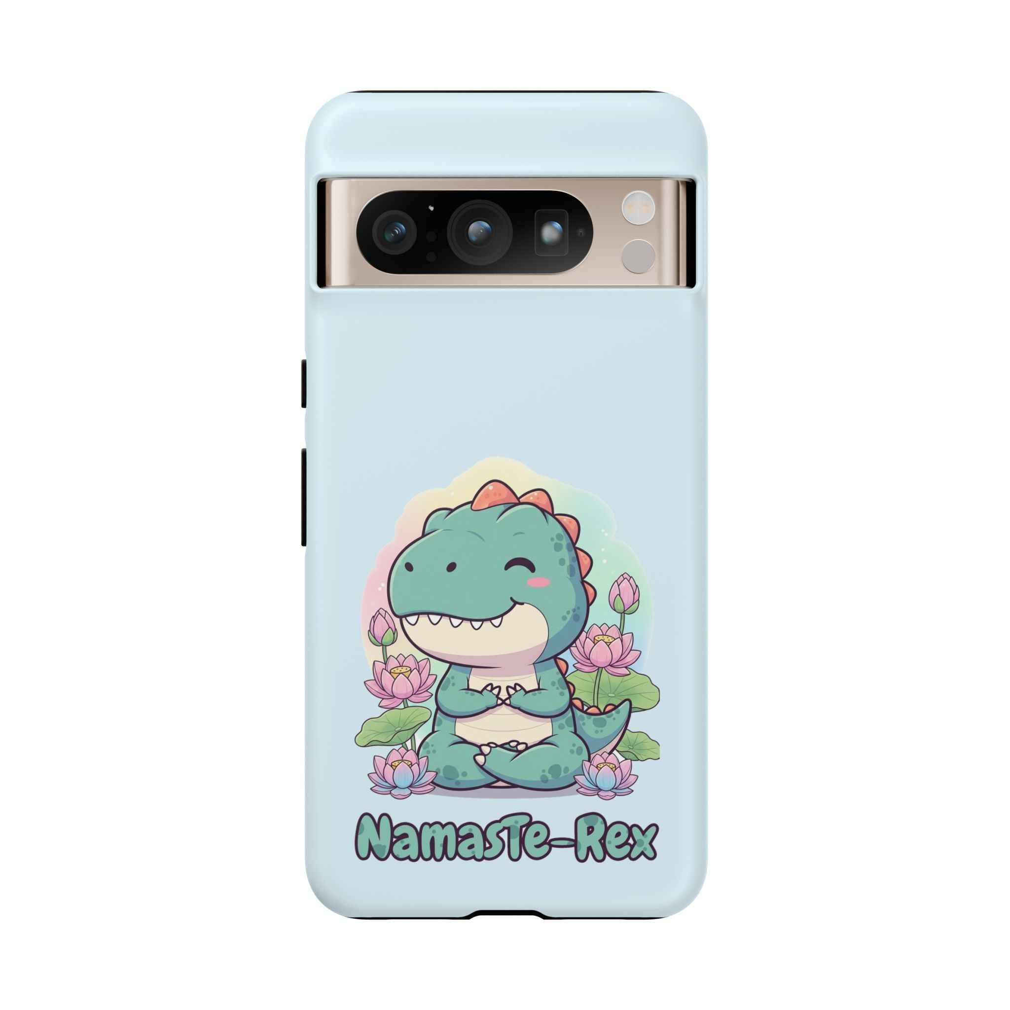 NamasTe-Rex Phone Case - Funny Yoga T-Rex Meditating Dinosaur Mobile Cover for Zen Lovers - Atlas Briefly