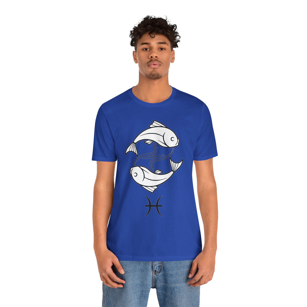 Pisces Zodiac T-shirt - Minimalist Black and White Unisex Tee