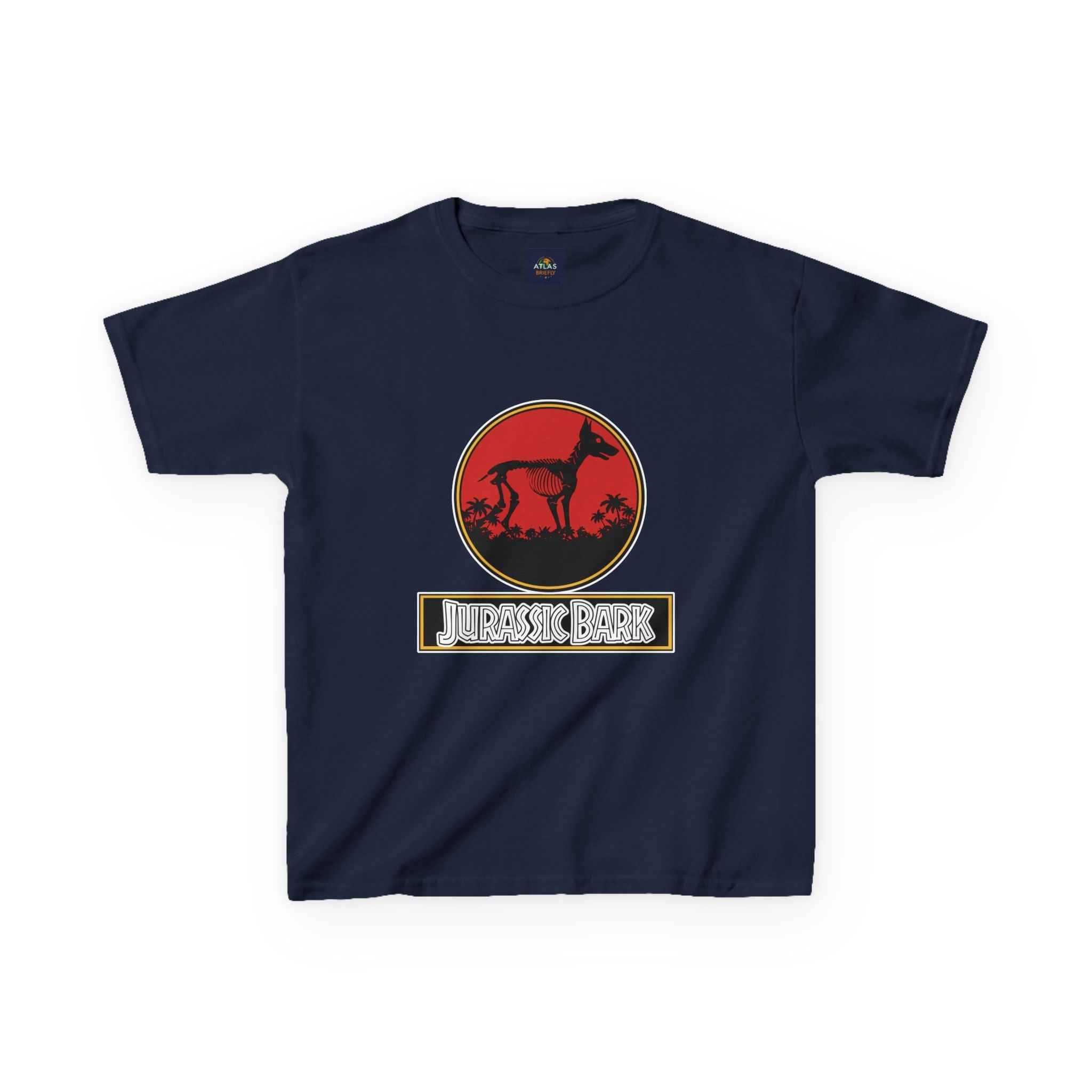 Kids Doberman Jurassic Bark T-Shirt | Fun Dog Tee for Kids - Atlas Briefly