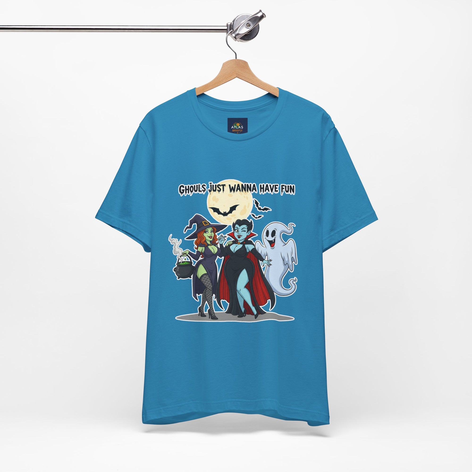 Ghouls Just Wanna Have Fun Halloween T-Shirt - Cute Witch Vampire Ghost Tee | Halloween Character Shirt - Atlas Briefly