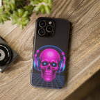 Neon Skull Synthwave Phone Case - Retro 80s Cyberpunk Mobile Cover | Vaporwave Tech Gift - Atlas Briefly