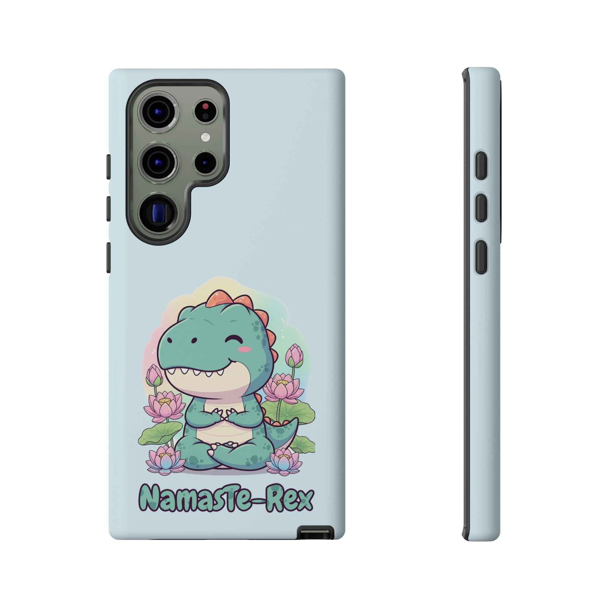 NamasTe-Rex Phone Case - Funny Yoga T-Rex Meditating Dinosaur Mobile Cover for Zen Lovers - Atlas Briefly
