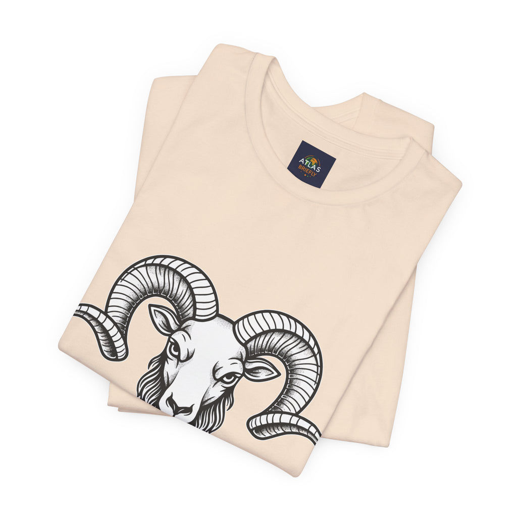 Aries Horoscope Tee - Unisex Black and White Minimal Design