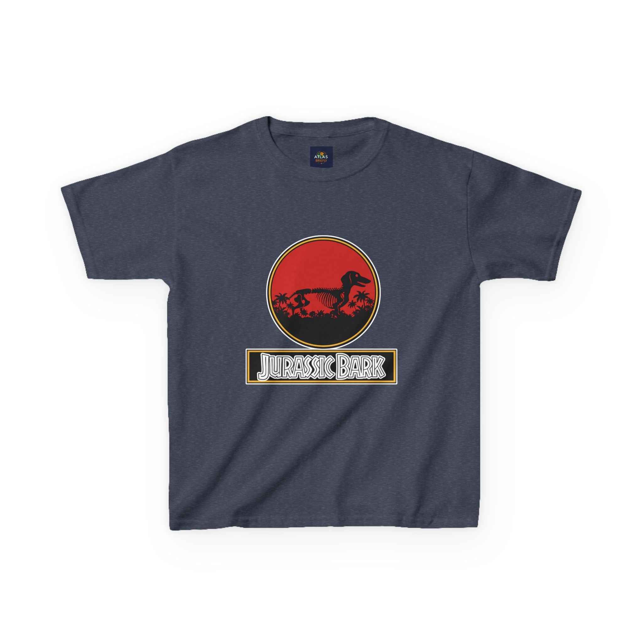 Kids Dachshund T-Shirt - Jurassic Bark Wiener Dog Tee - Atlas Briefly