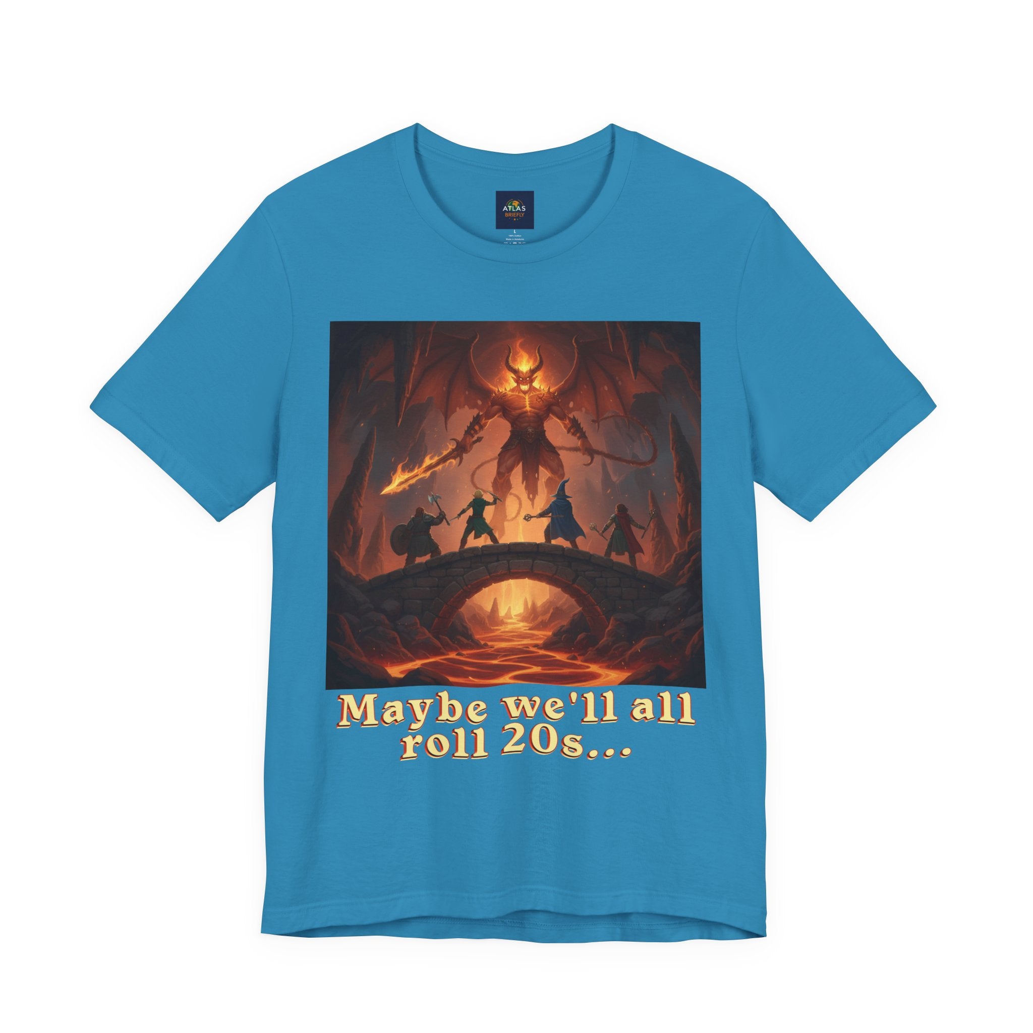 D&D Fantasy T-Shirt - Roll a Natural 20 Dungeon Master RPG Unisex Tee - Atlas Briefly