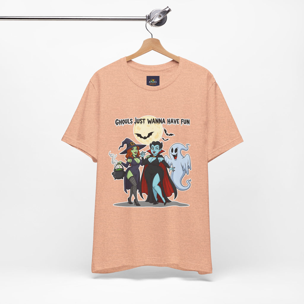 Ghouls Just Wanna Have Fun Halloween T-Shirt - Cute Witch Vampire Ghost Tee | Halloween Character Shirt - Atlas Briefly