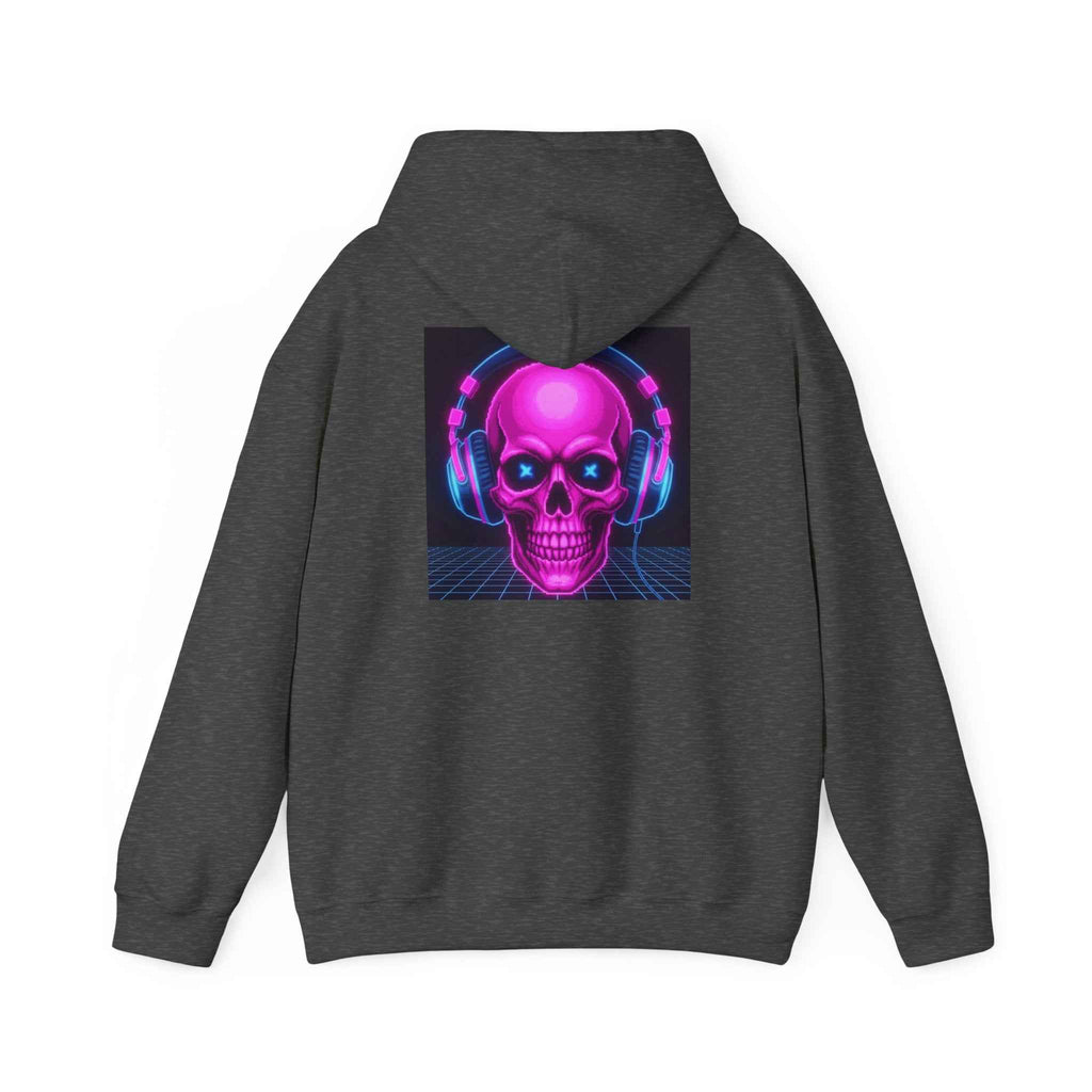 Neon Skull Hoodie - Retro Gaming Synthwave Sweatshirt - Atlas Briefly