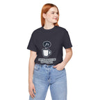 Powered by Caffeine T-Shirt - Funny Coffee Tee for Coffee Lovers - Atlas Briefly