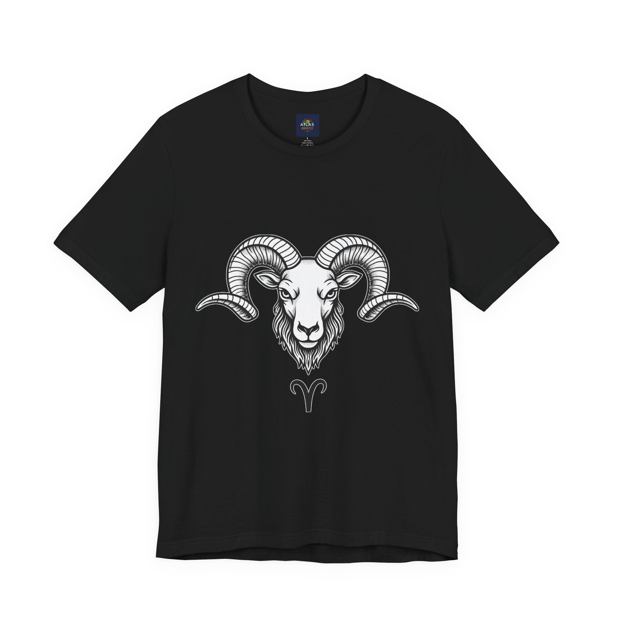 Aries Horoscope Tee - Unisex Black and White Minimal Design