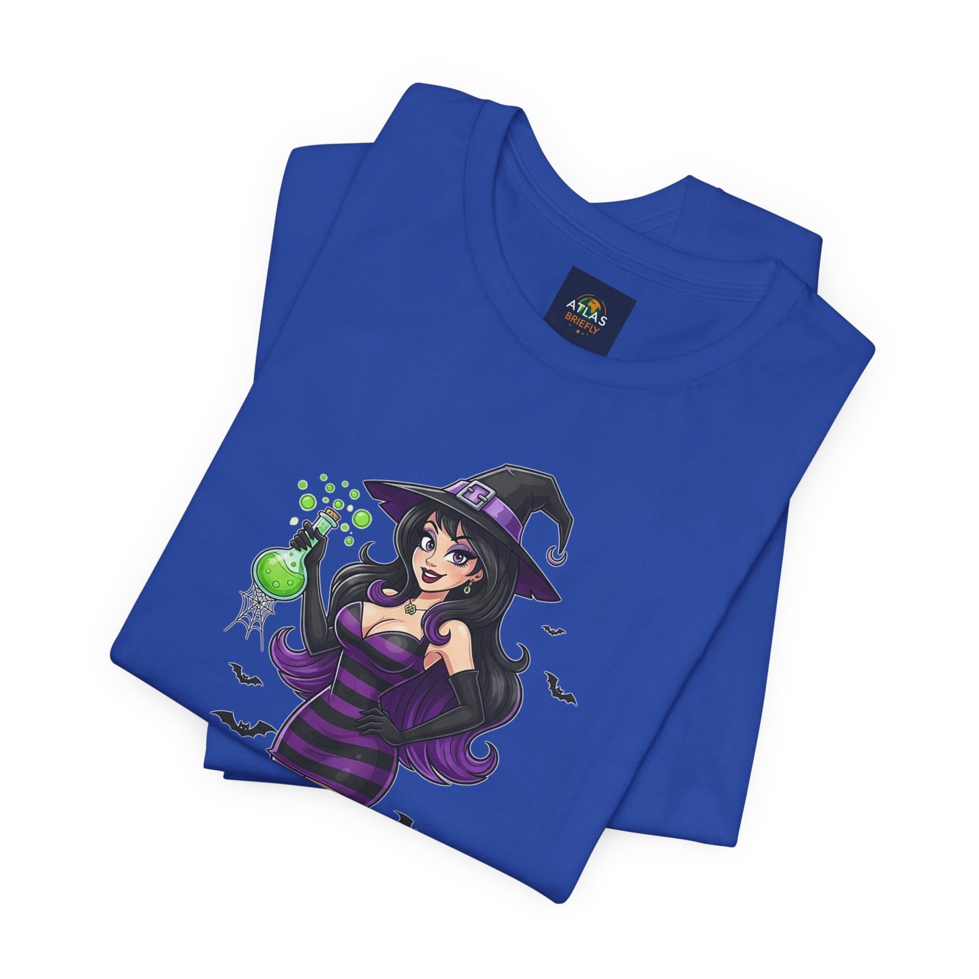 Sexy Witch Halloween T-Shirt - Flirty Witch Costume Tee | Trick or Treat Halloween Shirt - Atlas Briefly