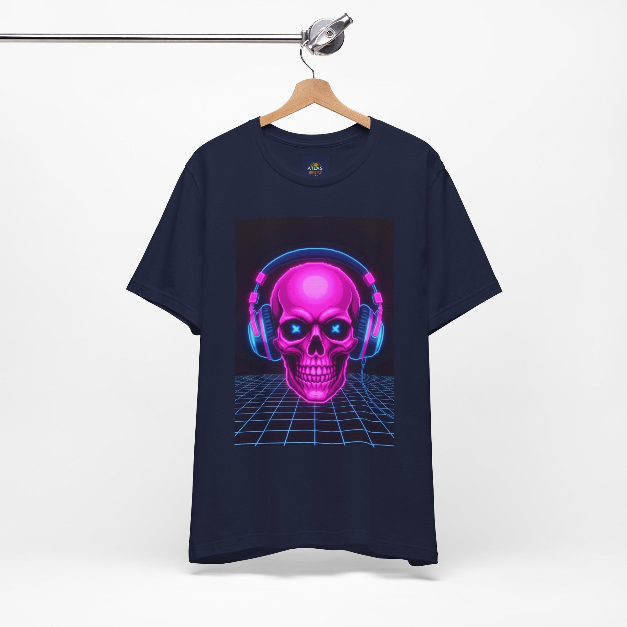 Neon Skull Synthwave Tee - Atlas Briefly