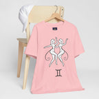 Gemini Zodiac Tee - Minimalistic Black and White Unisex Design