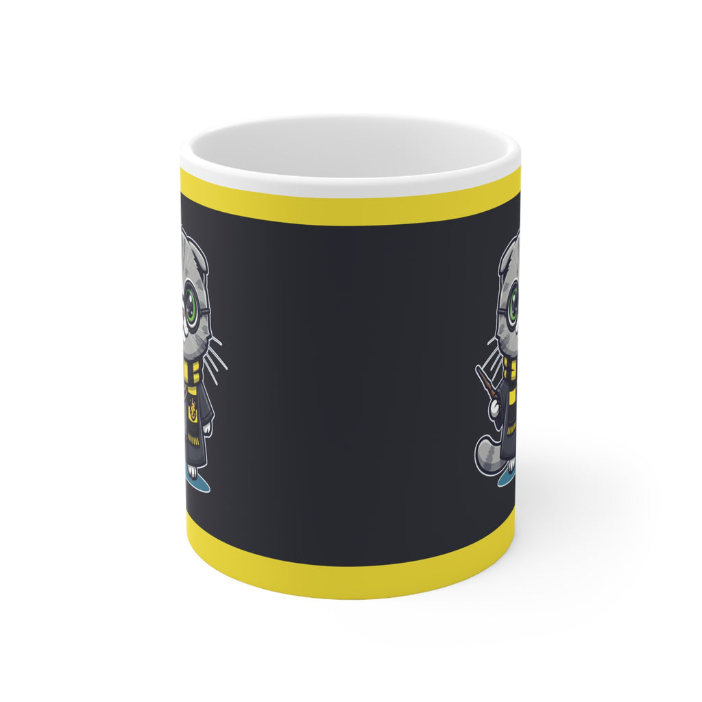 Harry Potter Hufflepuff Cat Mug - Adorable Wizard Kitty Coffee Cup | Ideal Potter Gift