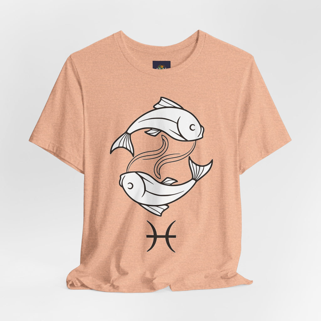 Pisces Zodiac T-shirt - Minimalist Black and White Unisex Tee