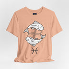 Pisces Zodiac T-shirt - Minimalist Black and White Unisex Tee