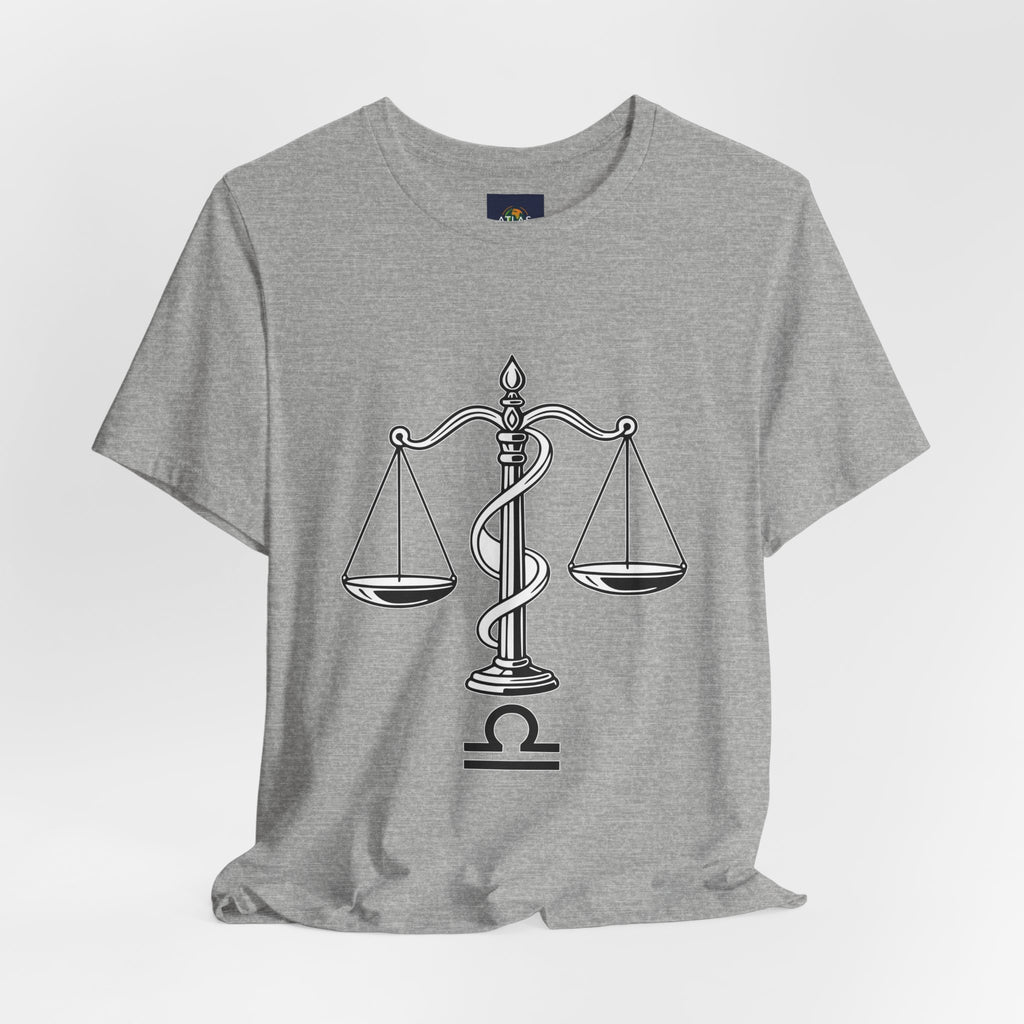 Libra Zodiac Tee - Stylish Unisex Minimalist Black and White Design