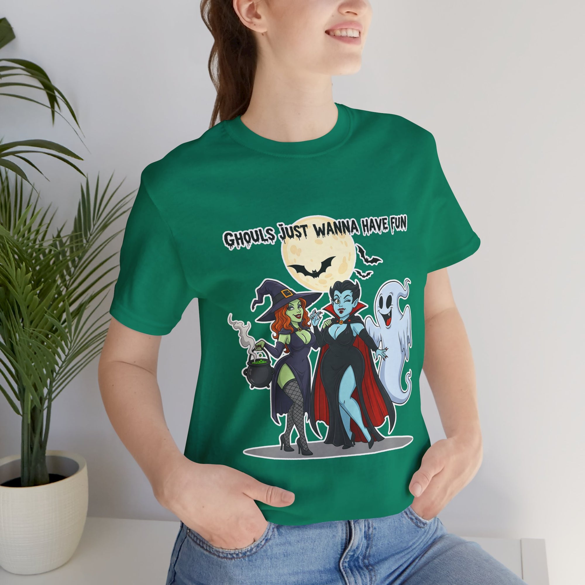 Ghouls Just Wanna Have Fun Halloween T-Shirt - Cute Witch Vampire Ghost Tee | Halloween Character Shirt - Atlas Briefly