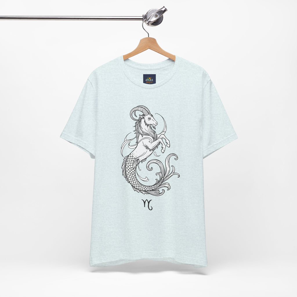 Capricorn Zodiac Tee - Unisex Minimalist Horoscope Shirt in Black and White