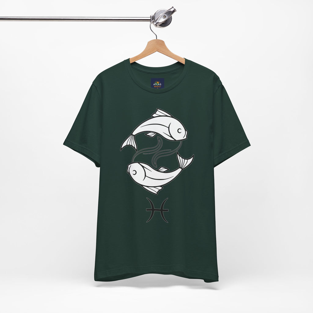 Pisces Zodiac T-shirt - Minimalist Black and White Unisex Tee
