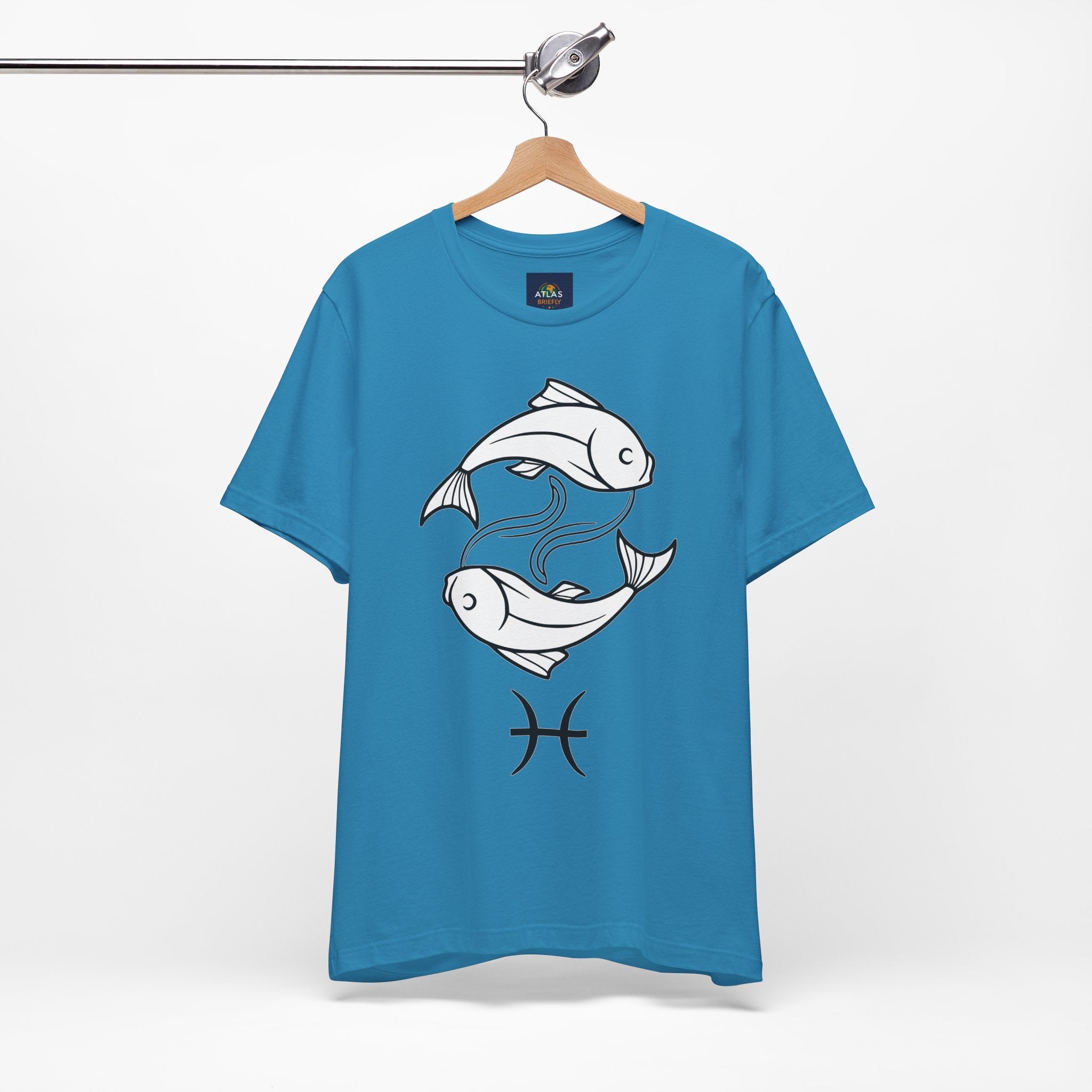 Pisces Zodiac T-shirt - Minimalist Black and White Unisex Tee