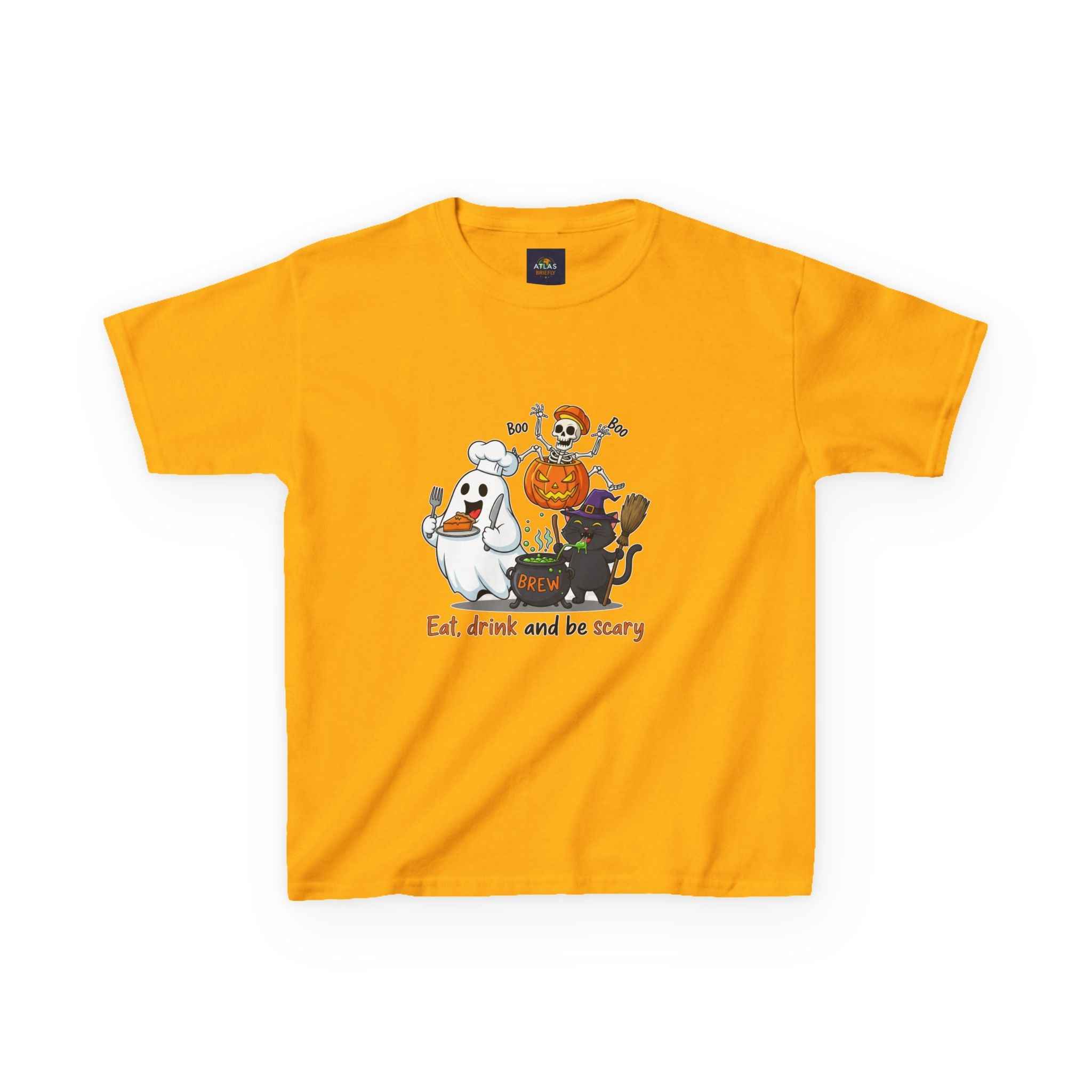 Eat Drink and Be Scary T-Shirt for kids - Atlas Briefly