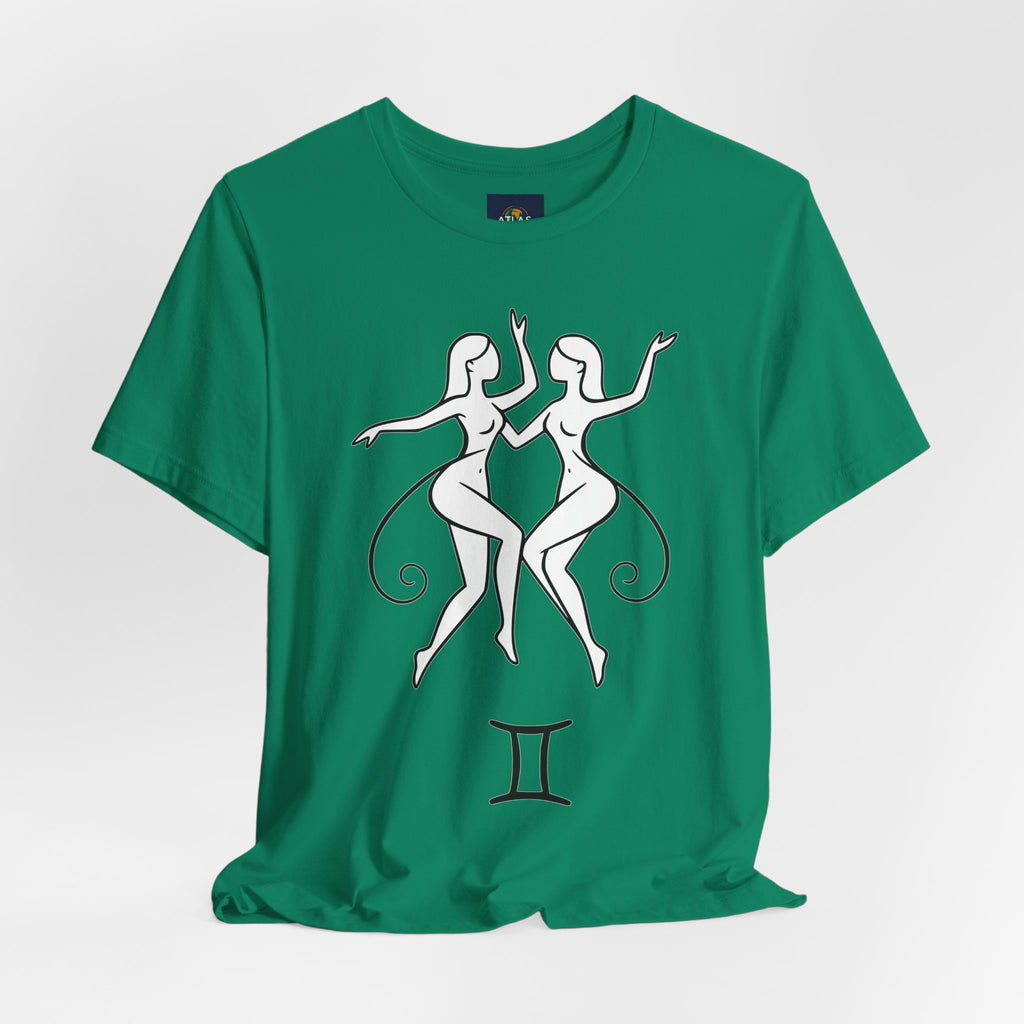 Gemini Zodiac Tee - Minimalistic Black and White Unisex Design