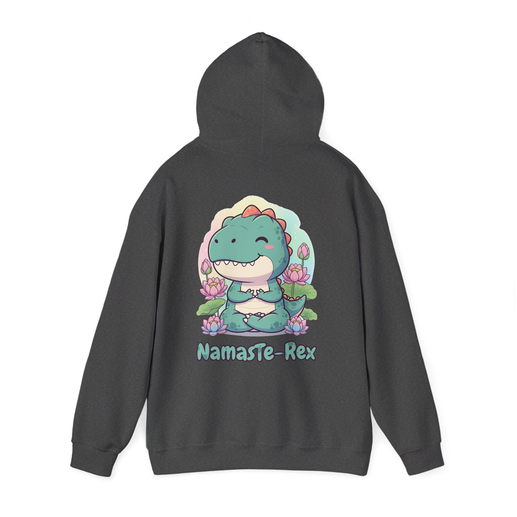 NamasTe-Rex Meditating Dinosaur Hoodie - Funny Yoga Sweatshirt | Zen T-Rex Gift - Atlas Briefly