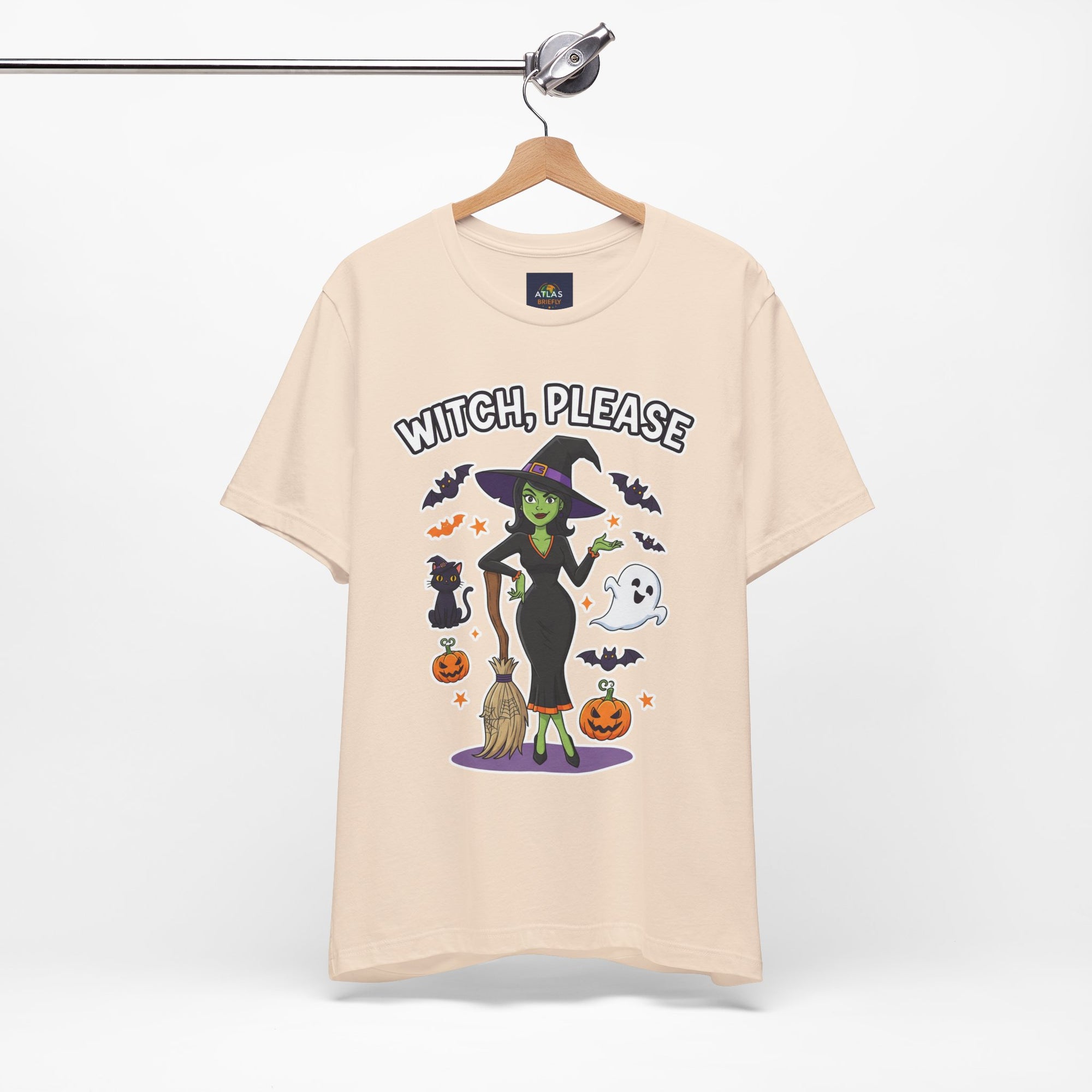 Witch Please Halloween T-Shirt - Sassy Witch Tee with Pumpkin Design | Funny Halloween Shirt - Atlas Briefly