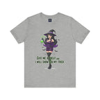 Sexy Witch Halloween T-Shirt - Flirty Witch Costume Tee | Trick or Treat Halloween Shirt - Atlas Briefly
