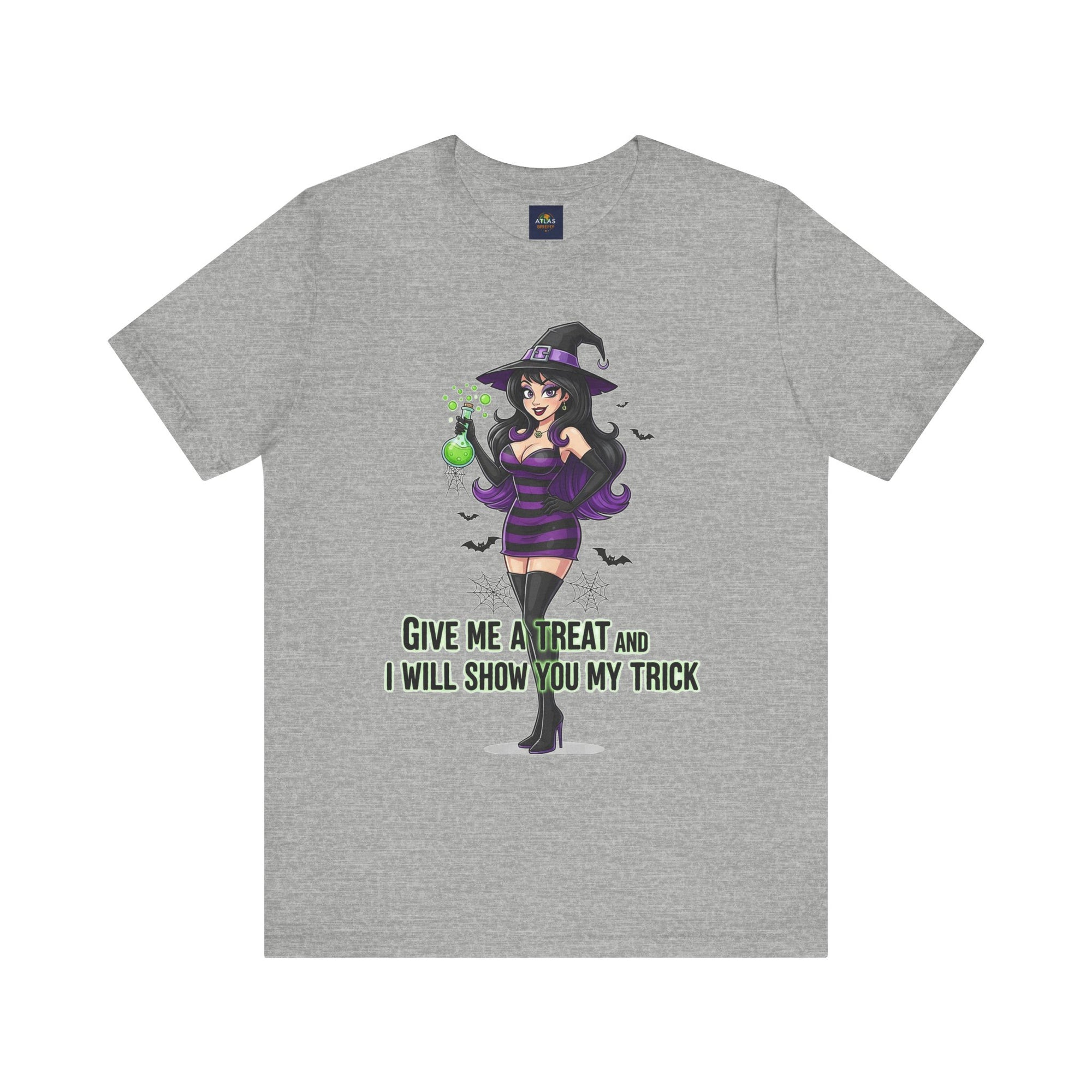 Sexy Witch Halloween T-Shirt - Flirty Witch Costume Tee | Trick or Treat Halloween Shirt - Atlas Briefly