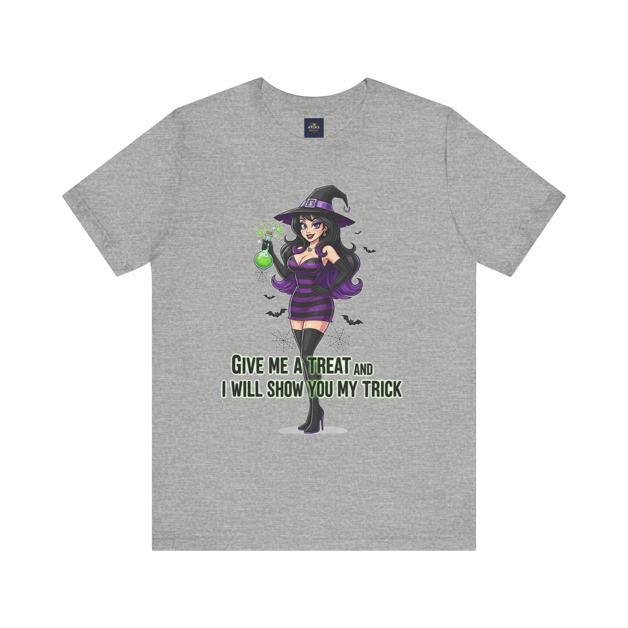 Sexy Witch Halloween T-Shirt - Flirty Witch Costume Tee | Trick or Treat Halloween Shirt - Atlas Briefly
