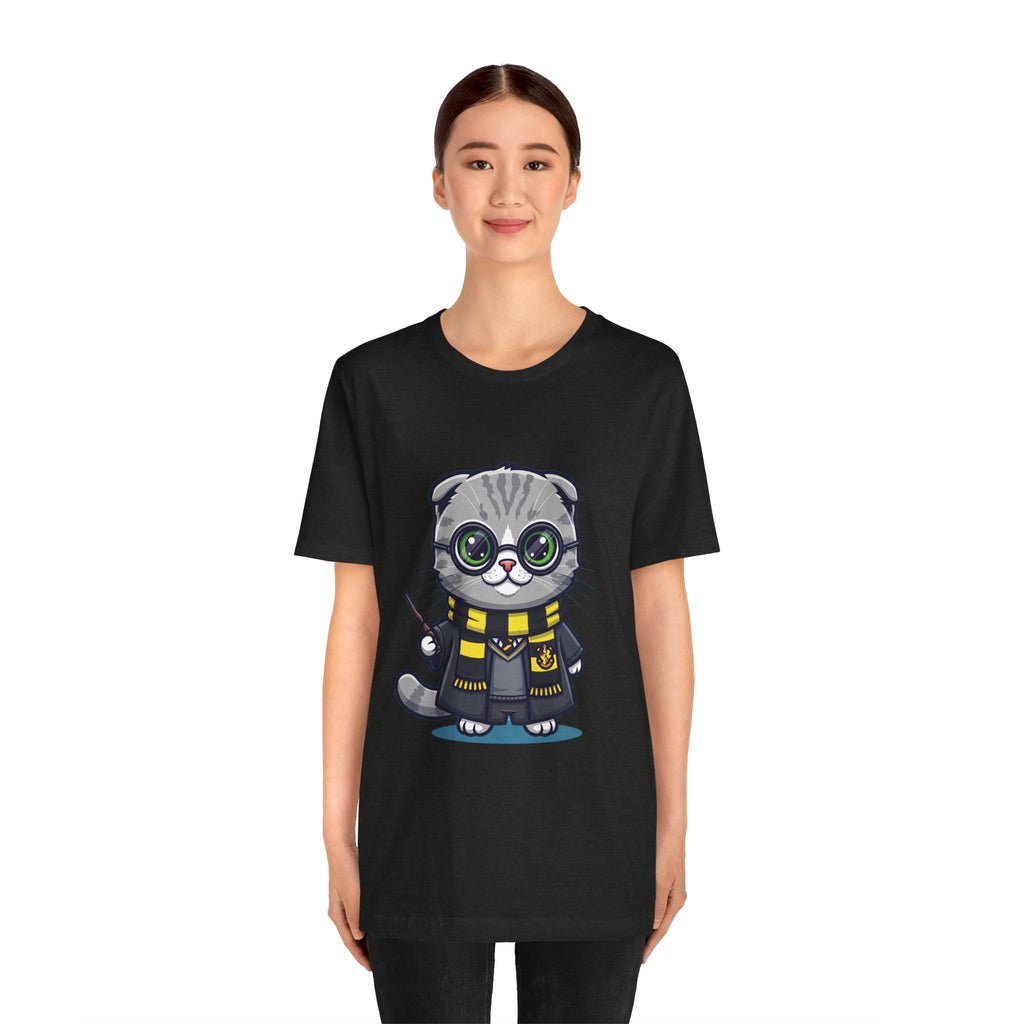 Hufflepurr Harry Potter T-Shirt - Funny Wizarding World Tee | Cute Potter Cat Gift - Atlas Briefly